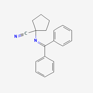 molecular formula C19H18N2 B14391965 1-[(Diphenylmethylidene)amino]cyclopentane-1-carbonitrile CAS No. 89985-89-7