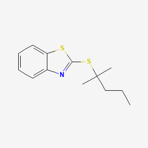 molecular formula C13H17NS2 B14391977 2-[(2-Methylpentan-2-YL)sulfanyl]-1,3-benzothiazole CAS No. 89648-81-7