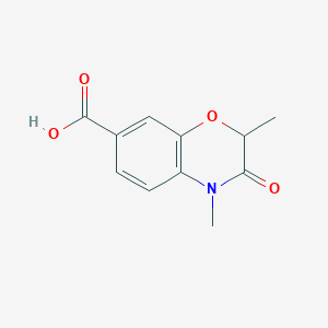 molecular formula C11H11NO4 B1439200 2,4-dimethyl-3-oxo-3,4-dihydro-2H-1,4-benzoxazine-7-carboxylic acid CAS No. 1092352-50-5