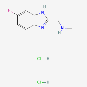 molecular formula C9H12Cl2FN3 B1439233 N-[(5-氟-1H-苯并咪唑-2-基)甲基]-N-甲胺二盐酸盐 CAS No. 1158297-70-1