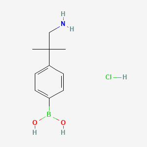 molecular formula C10H17BClNO2 B1439234 (4-(1-Amino-2-methylpropan-2-yl)phenyl)boronic acid hydrochloride CAS No. 957120-45-5