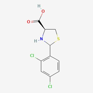 molecular formula C10H9Cl2NO2S B1439245 (4S)-2-(2,4-dichlorophenyl)-1,3-thiazolidine-4-carboxylic acid CAS No. 1290627-96-1