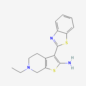 molecular formula C16H17N3S2 B1439246 3-(1,3-Benzothiazol-2-yl)-6-ethyl-4,5,6,7-tetrahydrothieno[2,3-c]pyridin-2-amine CAS No. 1105194-85-1
