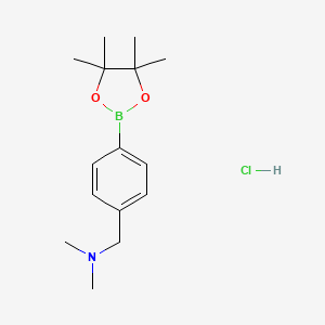 molecular formula C15H25BClNO2 B1439249 Dimethyl({[4-(tetramethyl-1,3,2-dioxaborolan-2-yl)phenyl]methyl})amine hydrochloride CAS No. 1073371-85-3