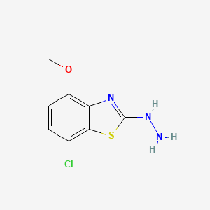 molecular formula C8H8ClN3OS B1439295 7-Chloro-2-hydrazino-4-methoxy-1,3-benzothiazole CAS No. 941867-67-0