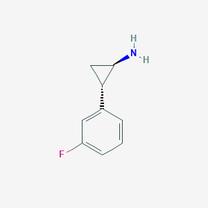 molecular formula C9H10FN B1439326 (1R,2S)-2-(3-Fluorophenyl)cyclopropanamine CAS No. 220353-83-3