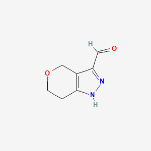 molecular formula C7H8N2O2 B1439338 2,4,6,7-四氢吡喃并[4,3-c]吡唑-3-甲醛 CAS No. 933752-21-7