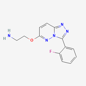 molecular formula C13H12FN5O B1439361 (2-{[3-(2-Fluorophenyl)[1,2,4]triazolo[4,3-b]pyridazin-6-yl]oxy}ethyl)amine CAS No. 1204298-33-8