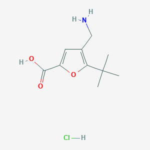 molecular formula C10H16ClNO3 B1439364 4-Aminomethyl-5-tert-butyl-furan-2-carboxylic acid hydrochloride CAS No. 944467-88-3