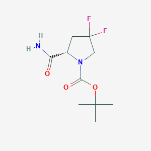 molecular formula C10H16F2N2O3 B1439373 (S)-tert-Butyl 2-carbamoyl-4,4-difluoropyrrolidine-1-carboxylate CAS No. 426844-50-0
