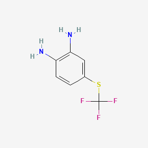 molecular formula C7H7F3N2S B1439390 4-((Trifluoromethyl)thio)benzene-1,2-diamine CAS No. 370-46-7