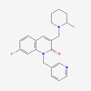 B1439394 7-Fluoro-3-((2-methylpiperidin-1-yl)methyl)-1-(pyridin-3-ylmethyl)quinolin-2(1H)-one CAS No. 1070342-54-9