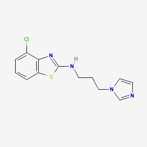 molecular formula C13H13ClN4S B1439401 4-氯-N-[3-(1H-咪唑-1-基)丙基]-1,3-苯并噻唑-2-胺 CAS No. 1177344-77-2