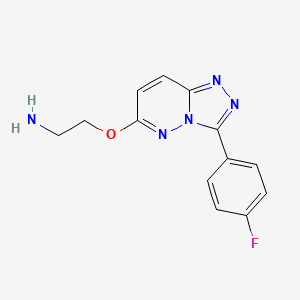 molecular formula C13H12FN5O B1439403 (2-{[3-(4-Fluorophenyl)[1,2,4]triazolo[4,3-b]pyridazin-6-yl]oxy}ethyl)amine CAS No. 1204297-70-0