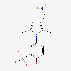 molecular formula C14H14F4N2 B1439408 ({1-[4-氟-3-(三氟甲基)苯基]-2,5-二甲基-1H-吡咯-3-基}甲基)胺 CAS No. 1177342-17-4