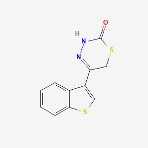 molecular formula C11H8N2OS2 B14394091 5-(1-Benzothiophen-3-yl)-3,6-dihydro-2H-1,3,4-thiadiazin-2-one CAS No. 88038-23-7