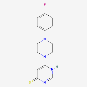 molecular formula C14H15FN4S B1439411 6-[4-(4-Fluorophenyl)piperazin-1-yl]pyrimidine-4-thiol CAS No. 1204297-63-1