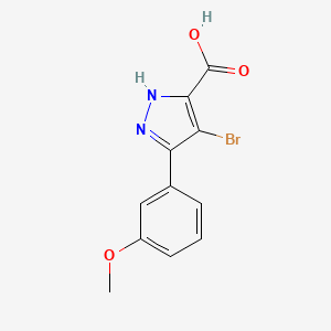 molecular formula C11H9BrN2O3 B1439413 4-bromo-3-(3-methoxyphenyl)-1H-pyrazole-5-carboxylic acid CAS No. 1319206-92-2