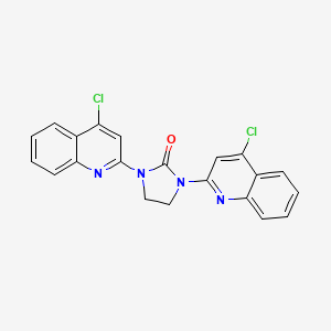 molecular formula C21H14Cl2N4O B14394149 1,3-Bis(4-chloroquinolin-2-yl)imidazolidin-2-one CAS No. 90033-79-7