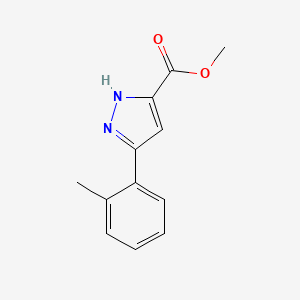 molecular formula C12H12N2O2 B1439415 methyl 3-(2-methylphenyl)-1H-pyrazole-5-carboxylate CAS No. 1239577-96-8