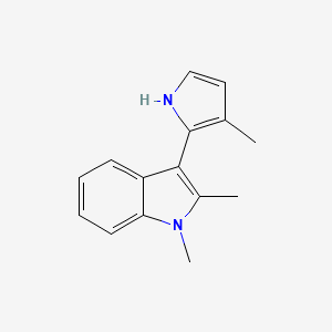 molecular formula C15H16N2 B14394169 1,2-Dimethyl-3-(3-methyl-1H-pyrrol-2-yl)-1H-indole CAS No. 89969-99-3