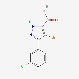 molecular formula C10H6BrClN2O2 B1439418 4-bromo-3-(3-chlorophenyl)-1H-pyrazole-5-carboxylic acid CAS No. 1350443-32-1
