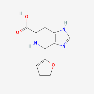 molecular formula C11H11N3O3 B1439419 4-(2-Furyl)-4,5,6,7-tetrahydro-3H-imidazo[4,5-c]pyridine-6-carboxylic acid CAS No. 1105057-45-1