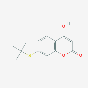 molecular formula C13H14O3S B14394229 7-(tert-Butylsulfanyl)-4-hydroxy-2H-1-benzopyran-2-one CAS No. 88331-61-7