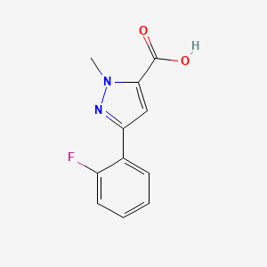 molecular formula C11H9FN2O2 B1439423 3-(2-fluorophenyl)-1-methyl-1H-pyrazole-5-carboxylic acid CAS No. 1204296-61-6