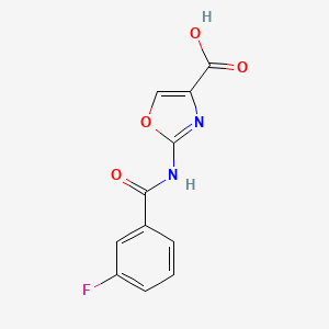 molecular formula C11H7FN2O4 B1439424 2-[(3-Fluorobenzoyl)amino]-1,3-oxazole-4-carboxylic acid CAS No. 1204298-09-8