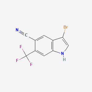 molecular formula C10H4BrF3N2 B1439426 3-bromo-6-(trifluoromethyl)-1H-indole-5-carbonitrile CAS No. 1186404-83-0