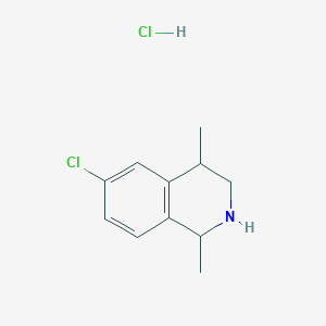 molecular formula C11H15Cl2N B14394270 6-Chloro-1,4-dimethyl-1,2,3,4-tetrahydroisoquinoline;hydrochloride CAS No. 87870-07-3