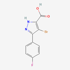 molecular formula C10H6BrFN2O2 B1439430 4-bromo-3-(4-fluorophenyl)-1H-pyrazole-5-carboxylic acid CAS No. 1350443-31-0