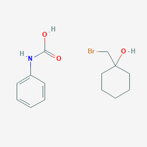 molecular formula C14H20BrNO3 B14394302 1-(Bromomethyl)cyclohexan-1-ol;phenylcarbamic acid CAS No. 88476-36-2