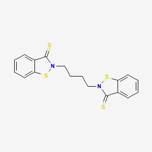 molecular formula C18H16N2S4 B14394314 2,2'-(Butane-1,4-diyl)di(1,2-benzothiazole-3(2H)-thione) CAS No. 88217-90-7