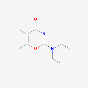 molecular formula C10H16N2O2 B14394318 2-(Diethylamino)-5,6-dimethyl-4H-1,3-oxazin-4-one CAS No. 90062-19-4