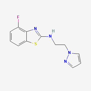 molecular formula C12H11FN4S B1439433 4-氟-N-[2-(1H-吡唑-1-基)乙基]-1,3-苯并噻唑-2-胺 CAS No. 1177343-69-9