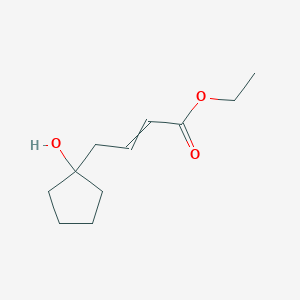 molecular formula C11H18O3 B14394395 Ethyl 4-(1-hydroxycyclopentyl)but-2-enoate CAS No. 89922-33-8