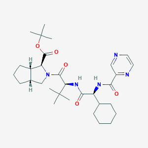 B143944 (1S,3aR,6aS)-2-[(2S)-2-[[(2S)-2-Cyclohexyl-2-[(2-pyrazinylcarbonyl)amino]acetyl]amino]-3,3-dimethyl-1-oxobutyl]octahydrocyclopenta[c]pyrrole-1-carboxylic acid tert-butyl ester CAS No. 926276-19-9