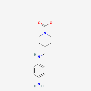 molecular formula C17H27N3O2 B1439453 4-[(4-氨基苯基氨基)-甲基]-哌啶-1-羧酸叔丁酯 CAS No. 1159976-33-6