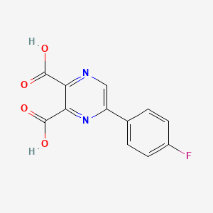 molecular formula C12H7FN2O4 B1439462 5-(4-氟苯基)吡嗪-2,3-二甲酸 CAS No. 1148027-08-0
