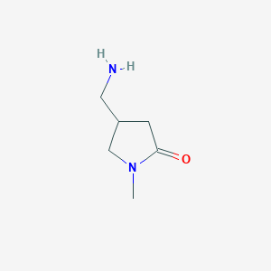 molecular formula C6H12N2O B1439465 4-(Aminomethyl)-1-methylpyrrolidin-2-one CAS No. 933723-27-4