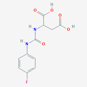 molecular formula C11H11FN2O5 B1439467 2-{[(4-Fluorophenyl)carbamoyl]amino}butanedioic acid CAS No. 1396969-13-3