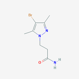 molecular formula C8H12BrN3O B1439468 3-(4-溴-3,5-二甲基-1H-吡唑-1-基)丙酰胺 CAS No. 1177284-74-0