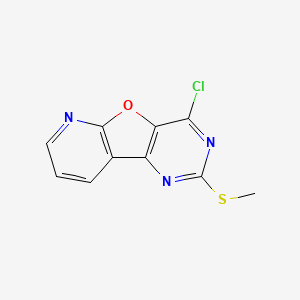 molecular formula C10H6ClN3OS B1439481 4-Chloro-2-(methylsulfanyl)pyrido[3',2':4,5]furo[3,2-d]pyrimidine CAS No. 1198475-41-0