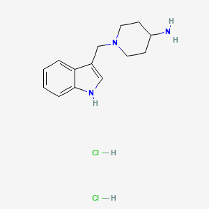 molecular formula C14H21Cl2N3 B1439483 1-(1H-indol-3-ylmethyl)piperidin-4-amine dihydrochloride CAS No. 1158785-32-0