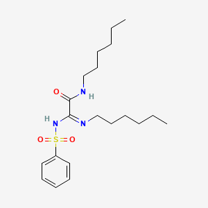 (2E)-2-[(Benzenesulfonyl)amino]-N-hexyl-2-(hexylimino)acetamide