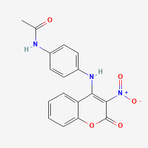 N-{4-[(3-Nitro-2-oxo-2H-1-benzopyran-4-yl)amino]phenyl}acetamide