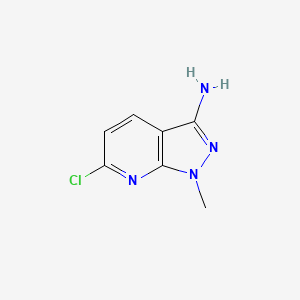 molecular formula C7H7ClN4 B1439491 6-Chloro-1-methyl-1H-pyrazolo[3,4-b]pyridin-3-amine CAS No. 1076197-93-7