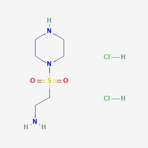 molecular formula C6H17Cl2N3O2S B1439495 2-(Piperazine-1-sulfonyl)ethan-1-amine dihydrochloride CAS No. 1158201-88-7